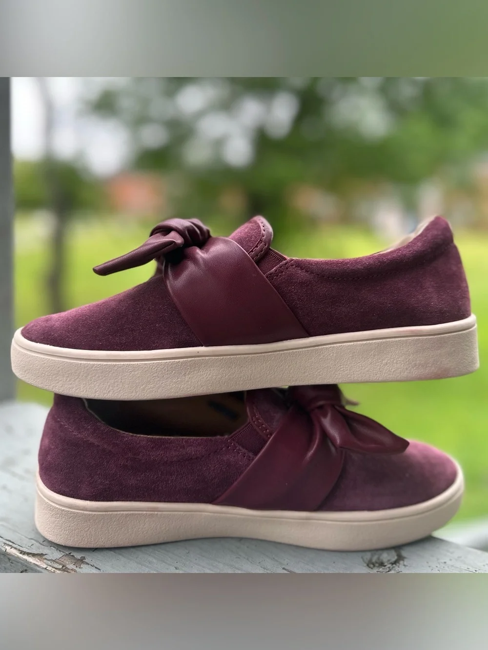 REVITALIGN 7B Orthotic Suede Slip-On Barbados Bow Shoe Wine Port Royale Flat